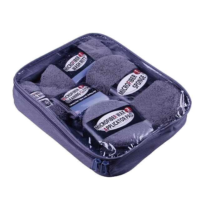 ALLROAD 9-Piece Car Care Kit Microfiber Wash Mitt Wheel Brush & 3 Wax Pads