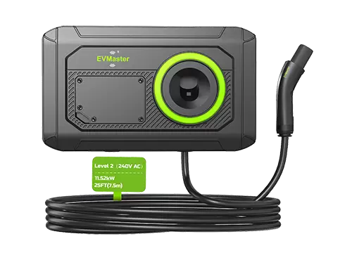 EVMaster Tesla Level 2 Charger 48A NACS, 25ft Cable, NEMA 14-50 Plug-in