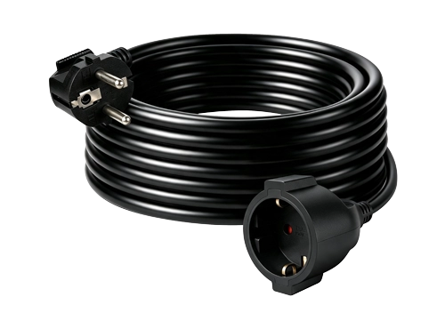 ALLROAD German Extension Cord Schuko CEE 7/7 16A Power Lead 3m Black